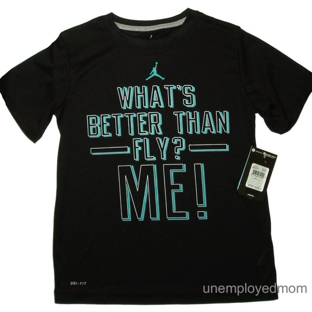 Air Jordan Tee Boys What Better Fly Me Nike Youth Wear Sports Athletic Shirt Top